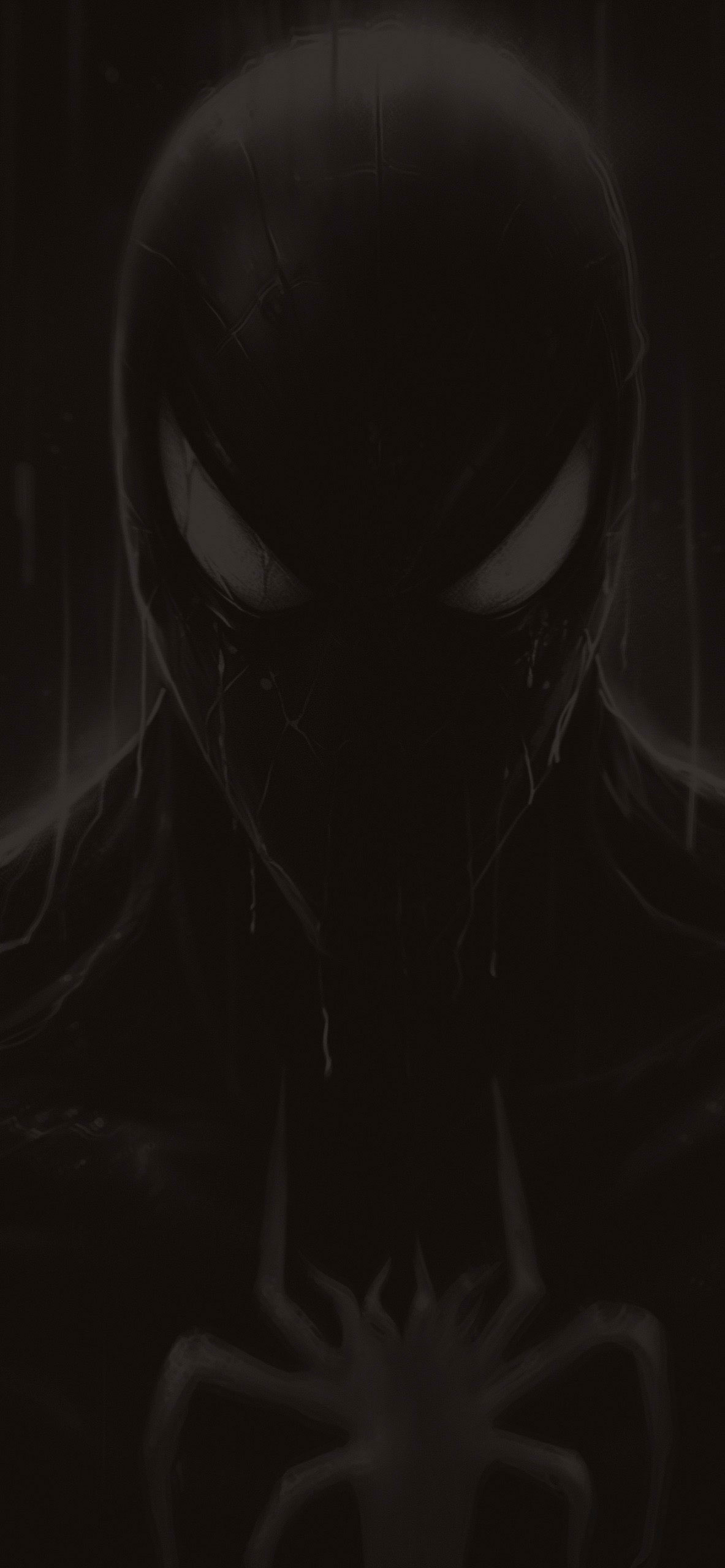 symbiote spider man black background