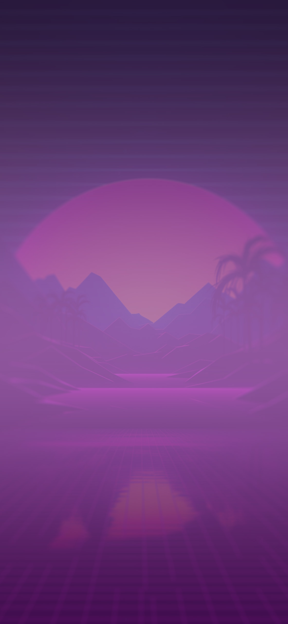 synthwave mountain sunset background