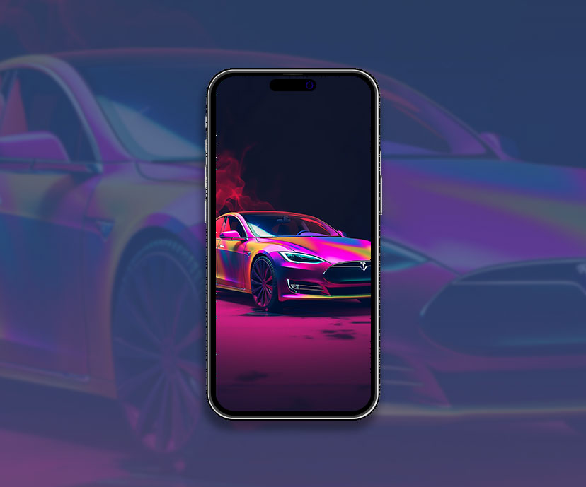 tesla model s colorful wallpapers collection