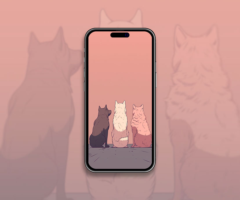 three dogs pink wallpapers collection
