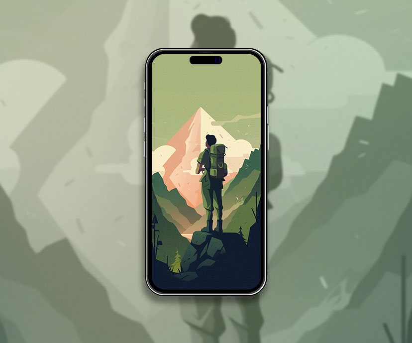 traveler looking at the mountain wallpapers collection