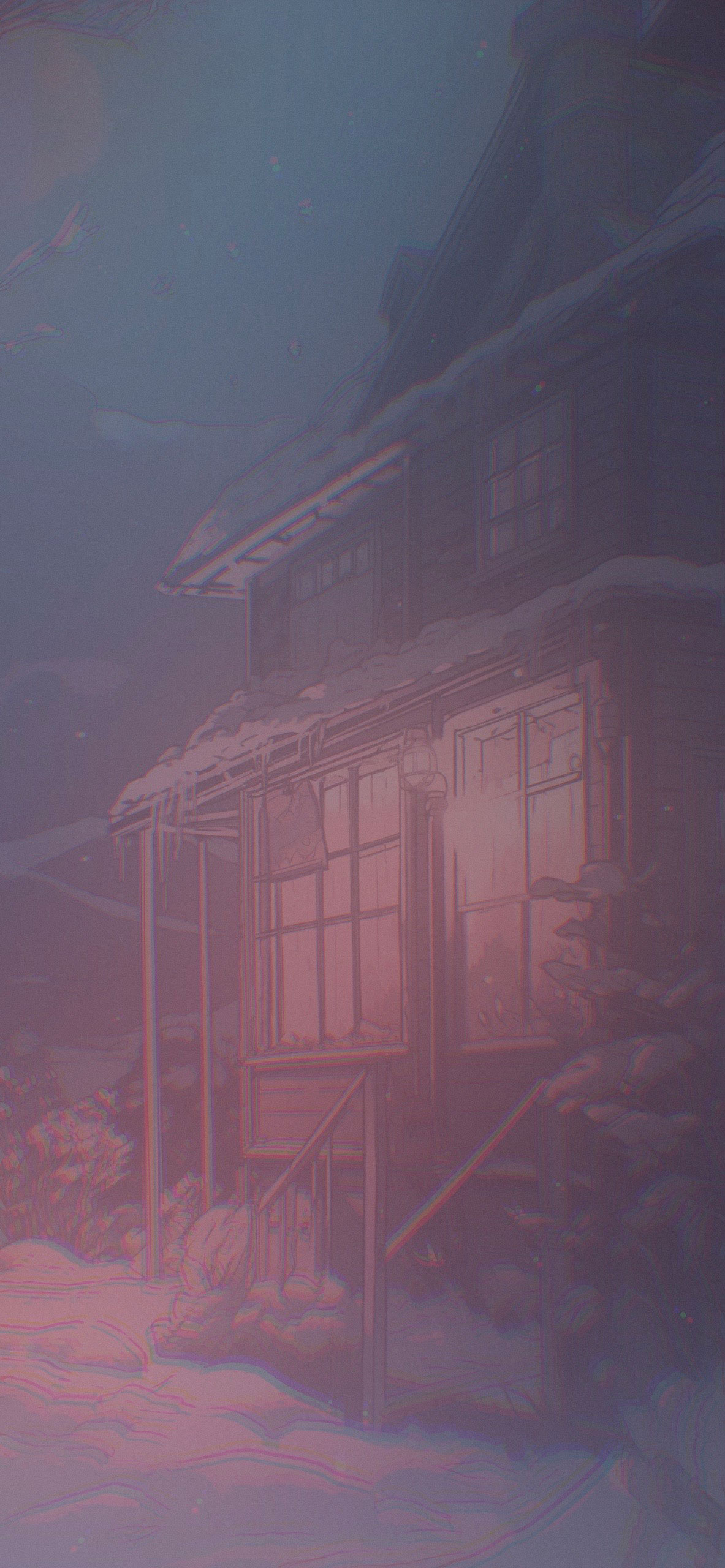 winter house anime background