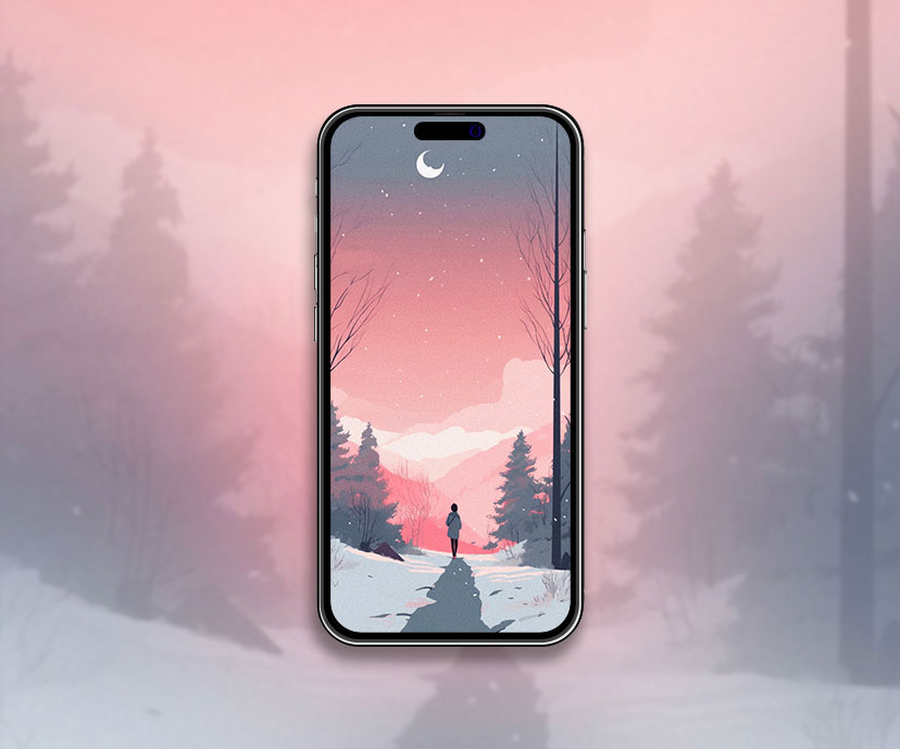 winter sunset walk aesthetic wallpapers collection