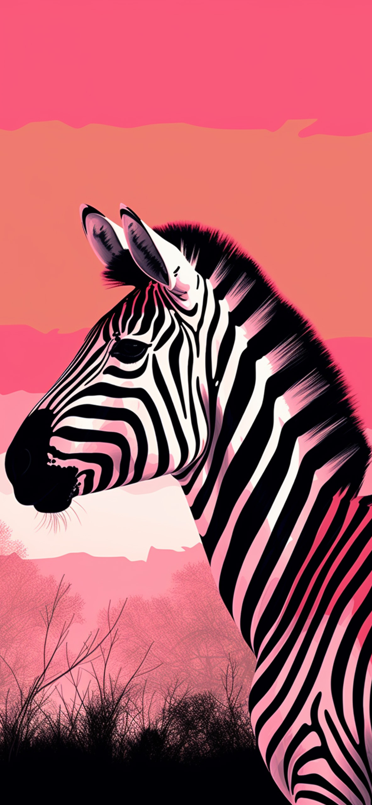 zebra hot pink wallpaper