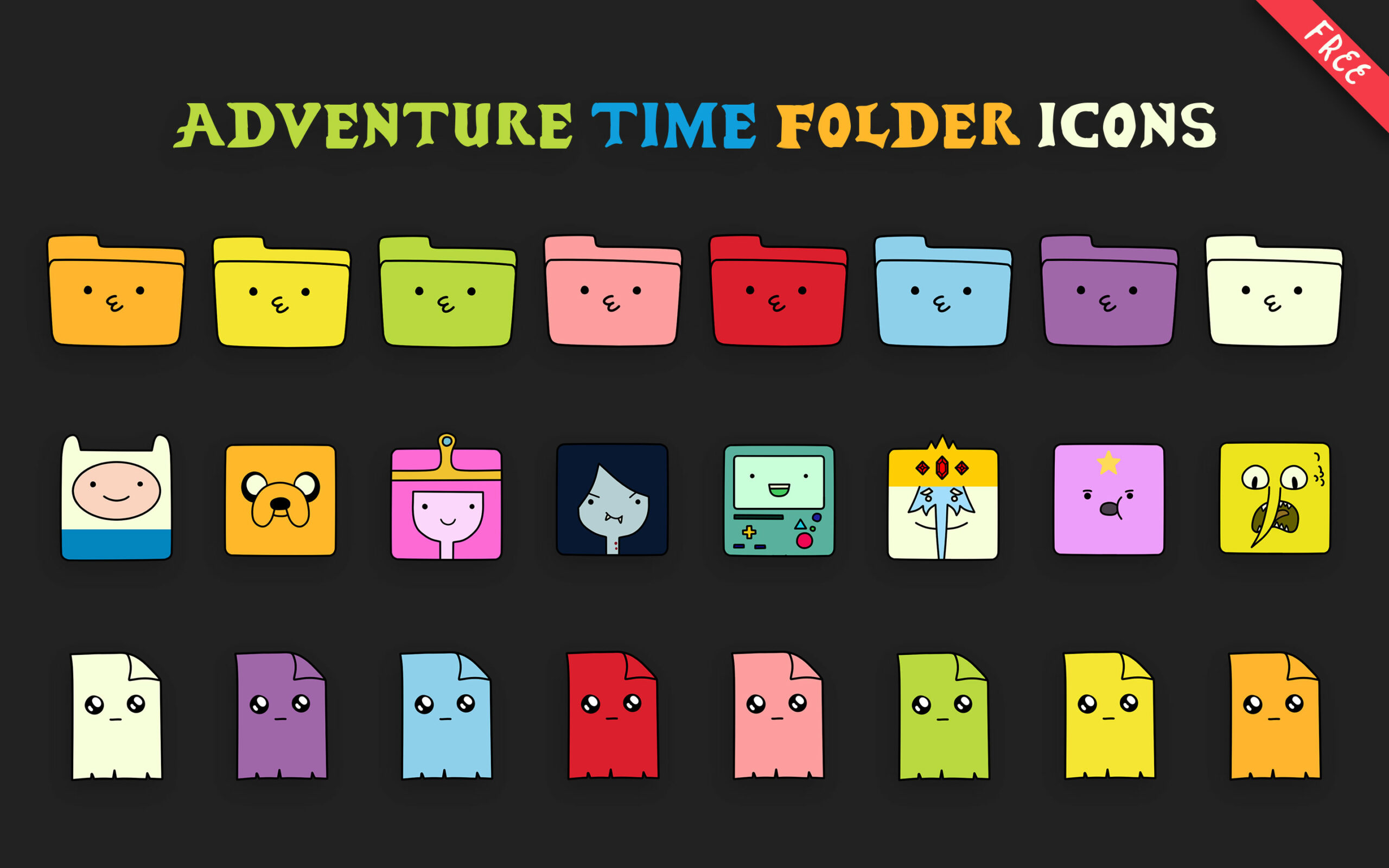 Adventure Time Folder Icons Aesthetic Free Windows & Mac Folde