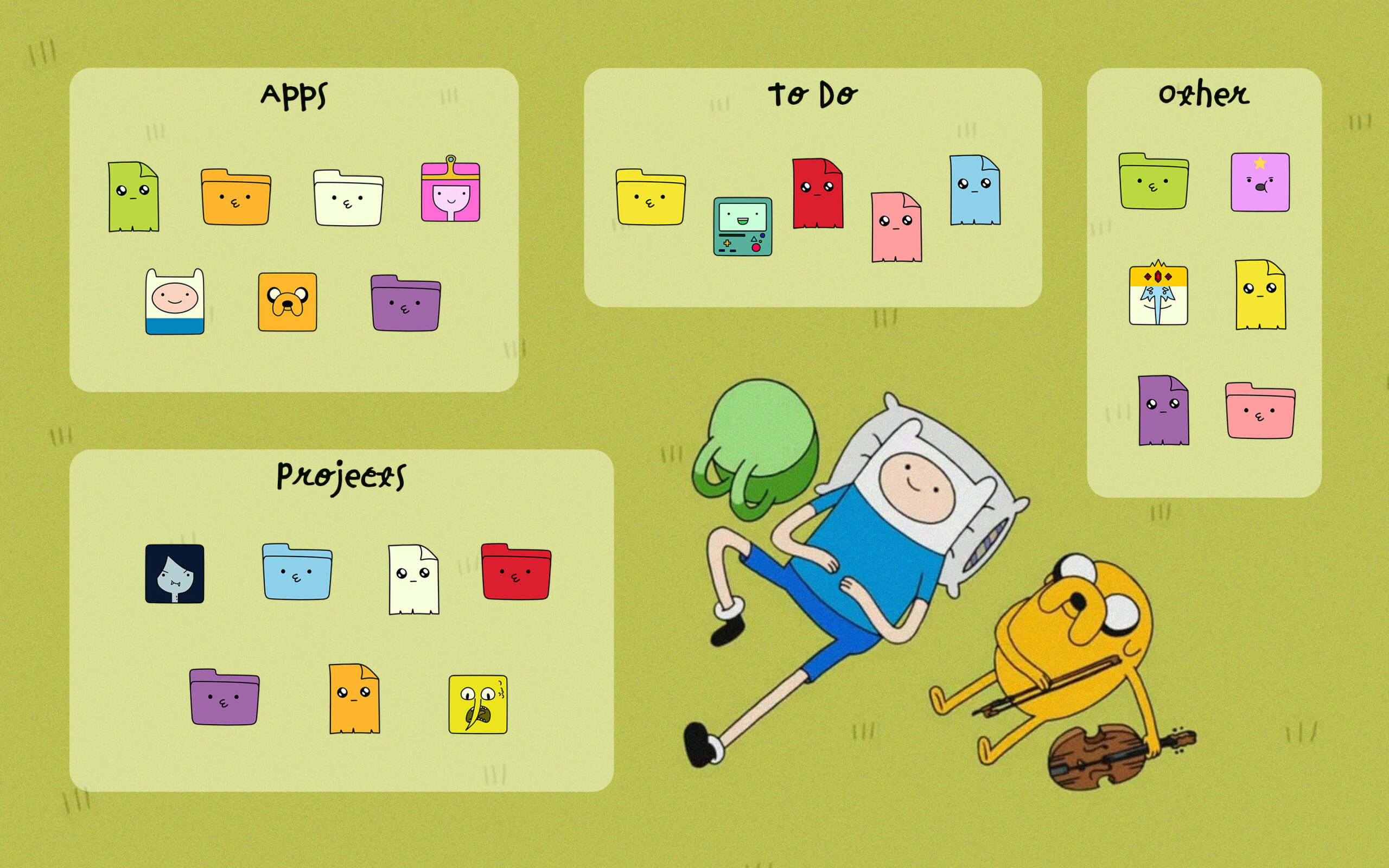 Adventure Time Folder Icons Aesthetic Free Windows & Mac Folde