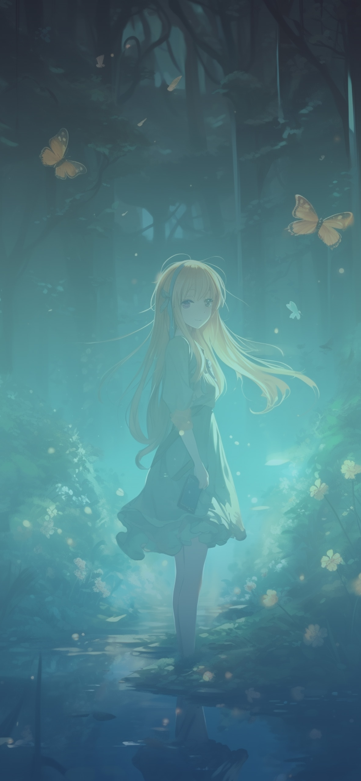 Anime Girl in Magic Forest Wallpaper Anime Girl Wallpaper for
