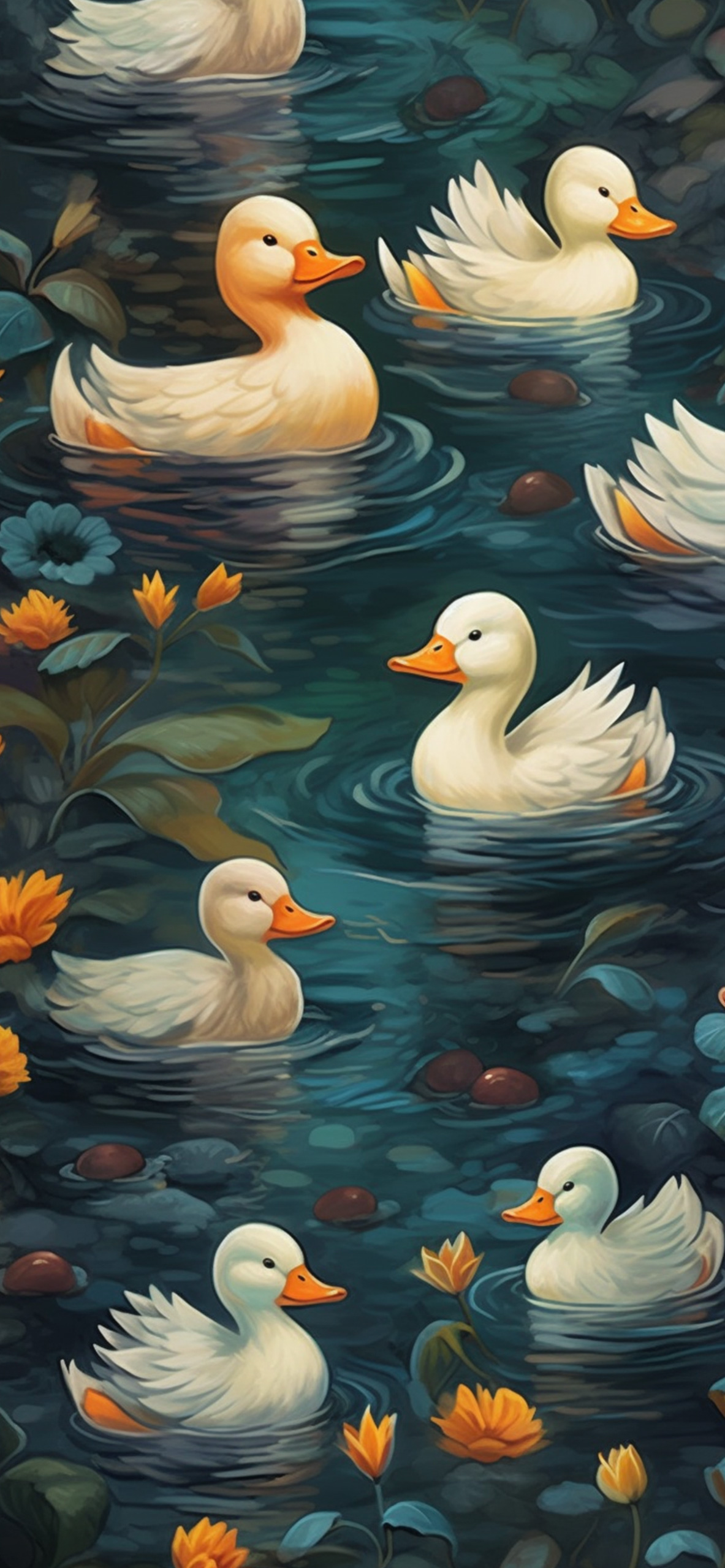 Baby Ducks in the Pond Wallpaper Baby Ducks Wallpaper for iPho