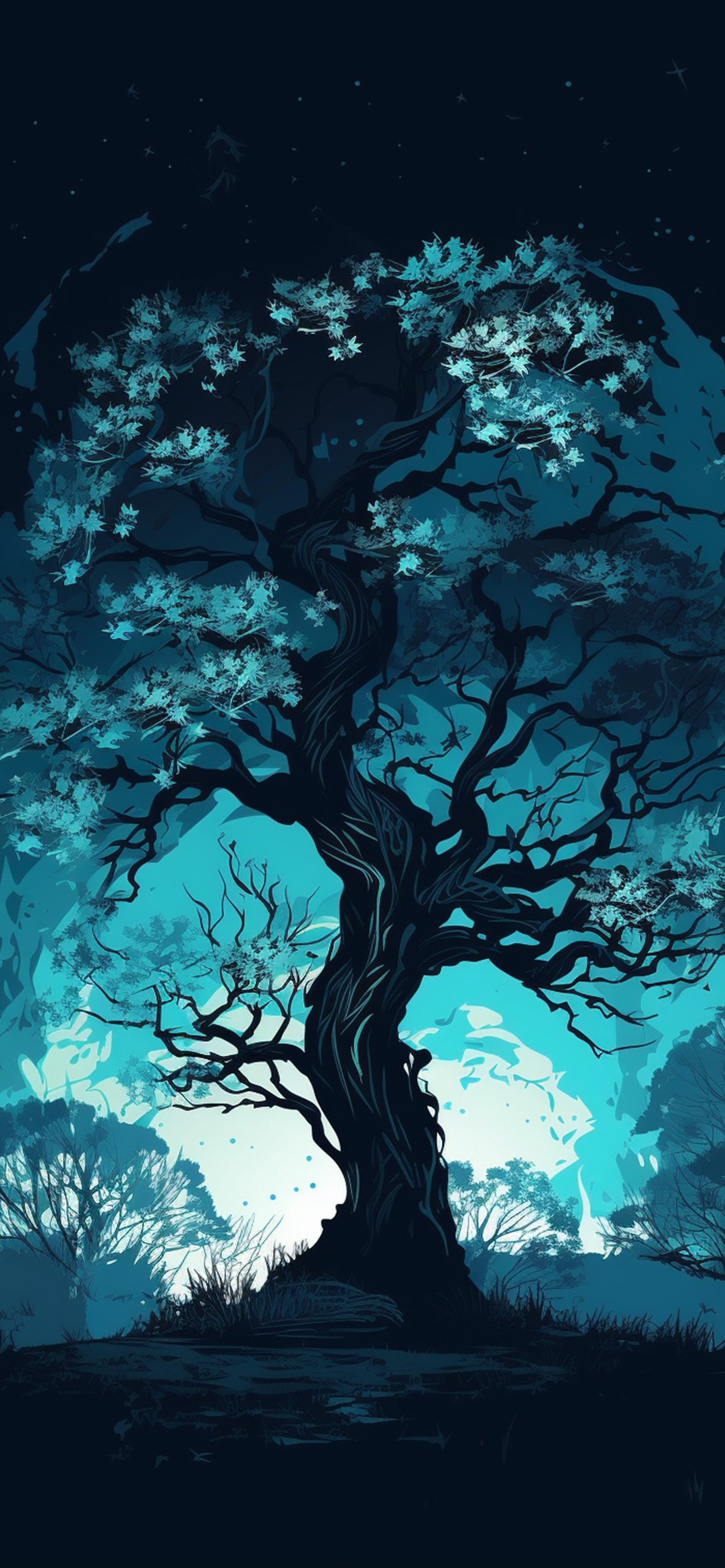 Beautiful Tree Blue Wallpaper Blue Tree Wallpaper for iPhone