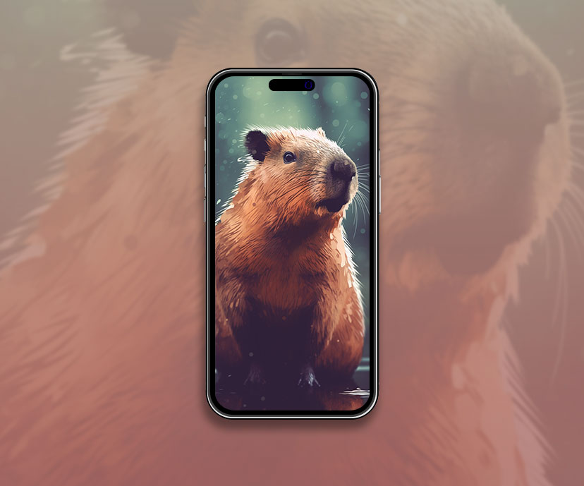 Capybara Art Wallpaper Capybara Wallpaper for iPhone