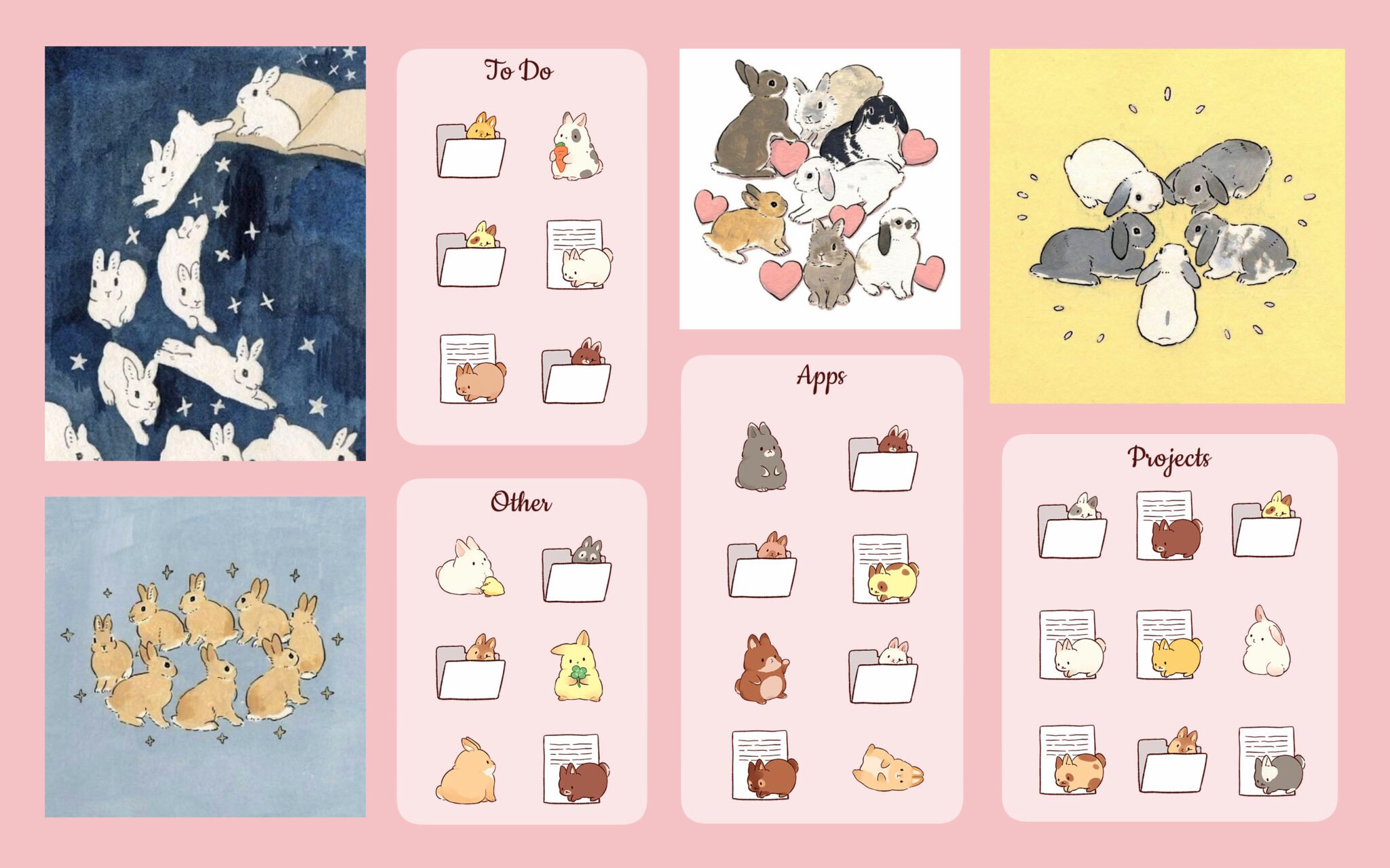 Cute Bunny Folder Icons - Free Windows & Mac Folder Icons 🐰📁