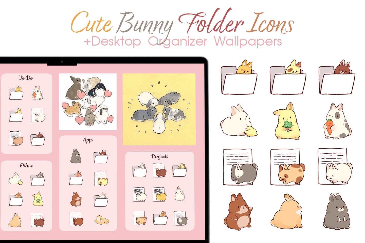 cute bunny older icons pack