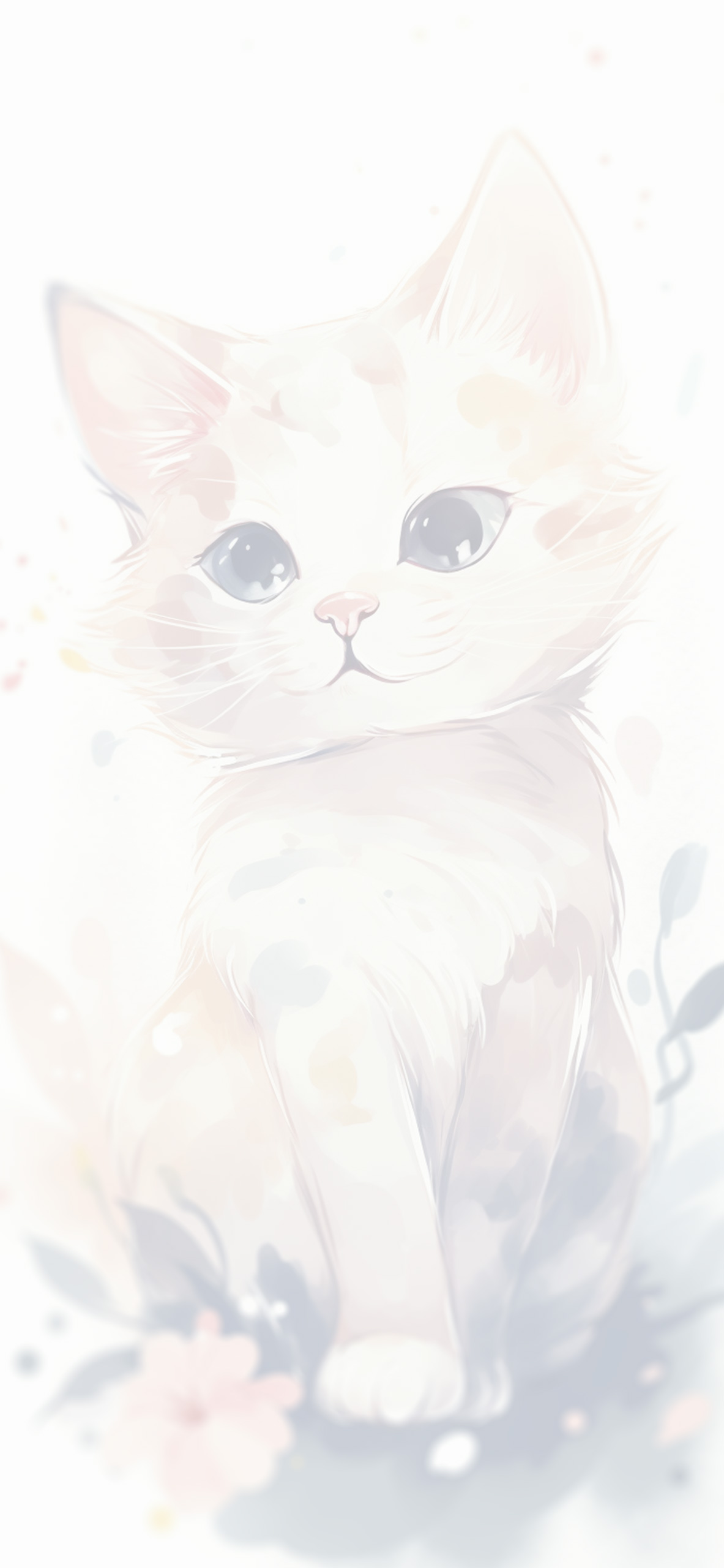 Cute Cat White Art Wallpaper Cute Cat Wallpaper for iPhone
