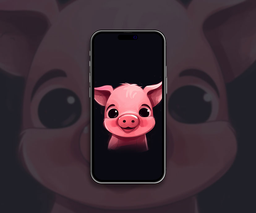 Cute Pig Black Wallpaper Cute Pig Wallpaper for iPhone