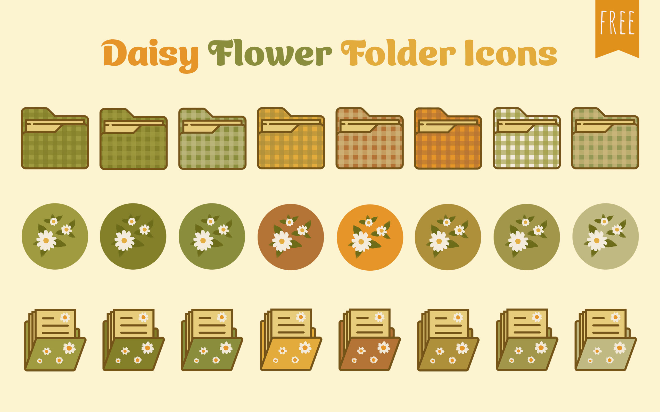 Daisy Flower Aesthetic Folder Icons Free Windows & Mac Folder