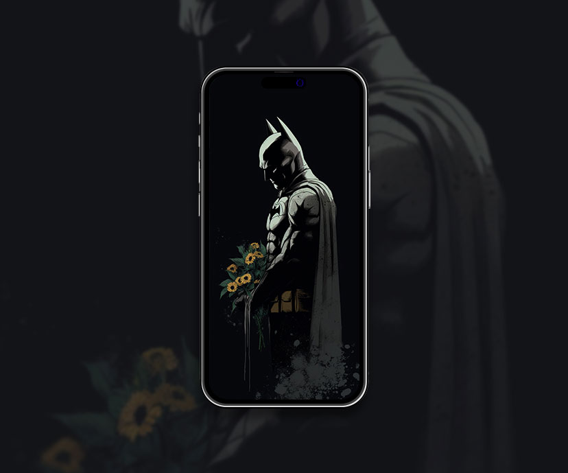 DC Batman & Fleurs Fond d’écran sombre DC Batman Fond d’écran pour iPh