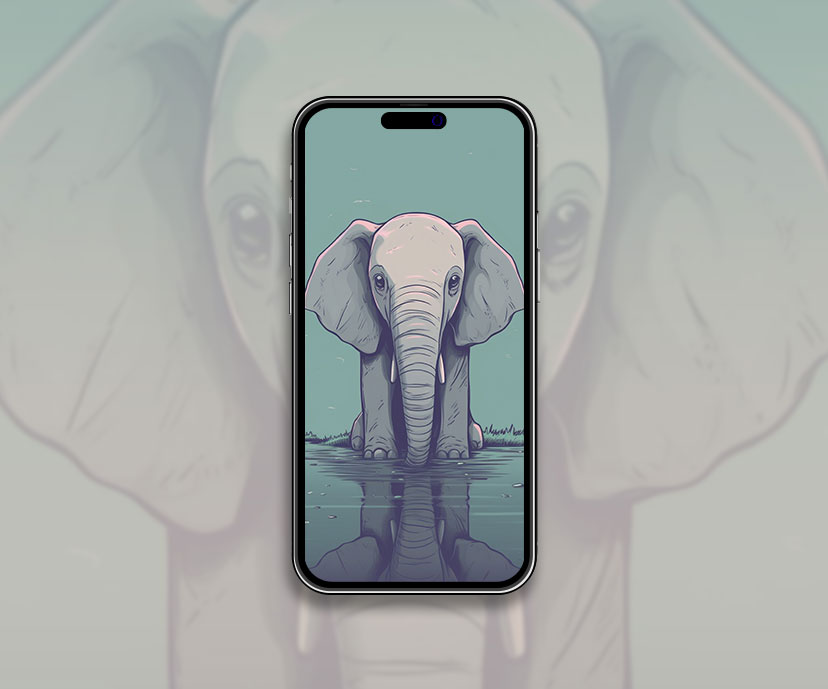 Elephant at the Waterhole Wallpaper Elephant Wallpaper for iPh