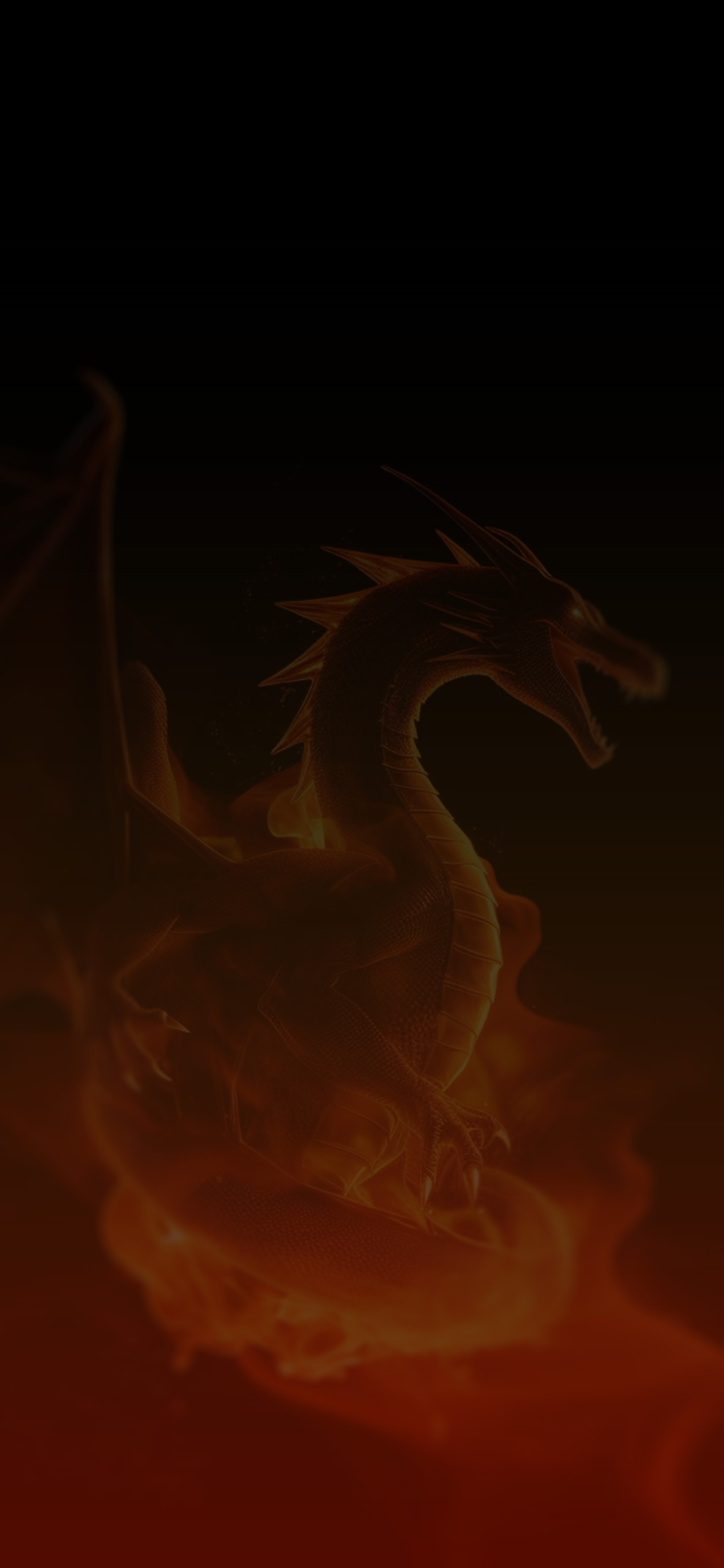 fire dragon black background