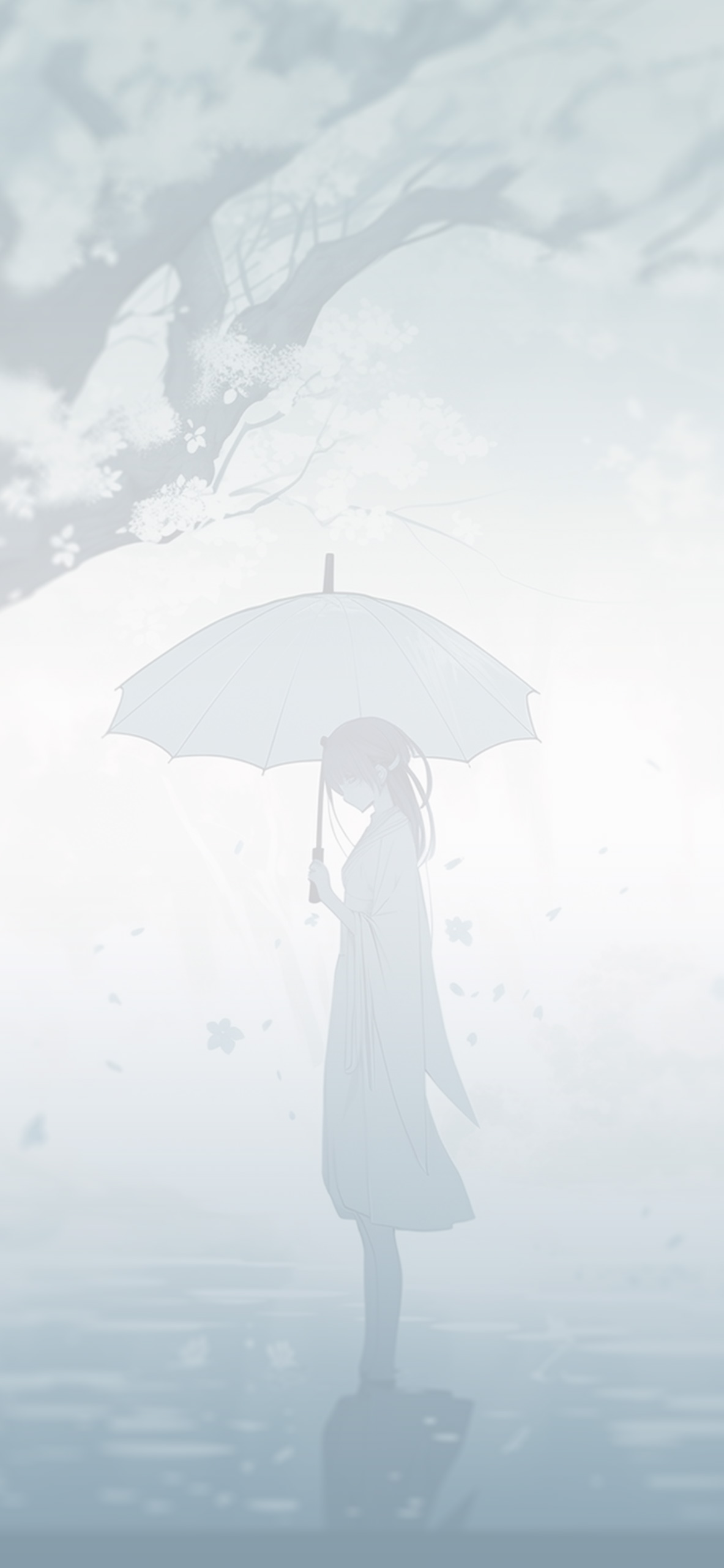 Girl with Umbrella White Anime Wallpaper Anime White Wallpaper