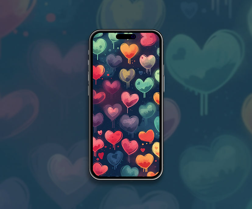 Hearts Pattern Blue Wallpaper Hearts Wallpaper for iPhone
