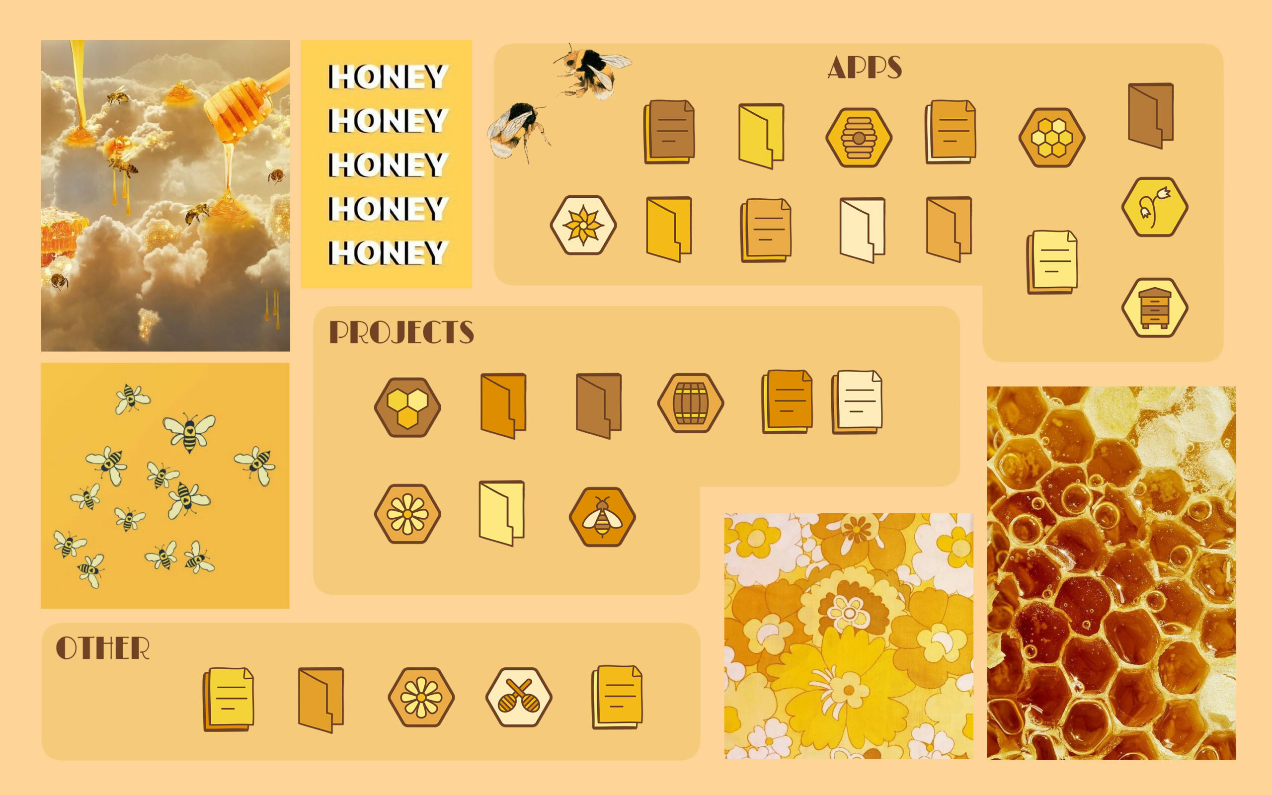 Honey Yellow Folder Icons Aesthetic Free Windows & Mac Folder