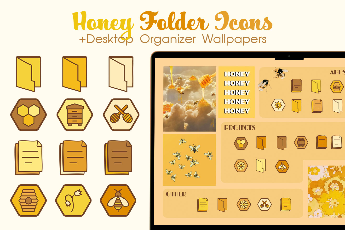 Pack d’icônes du dossier miel