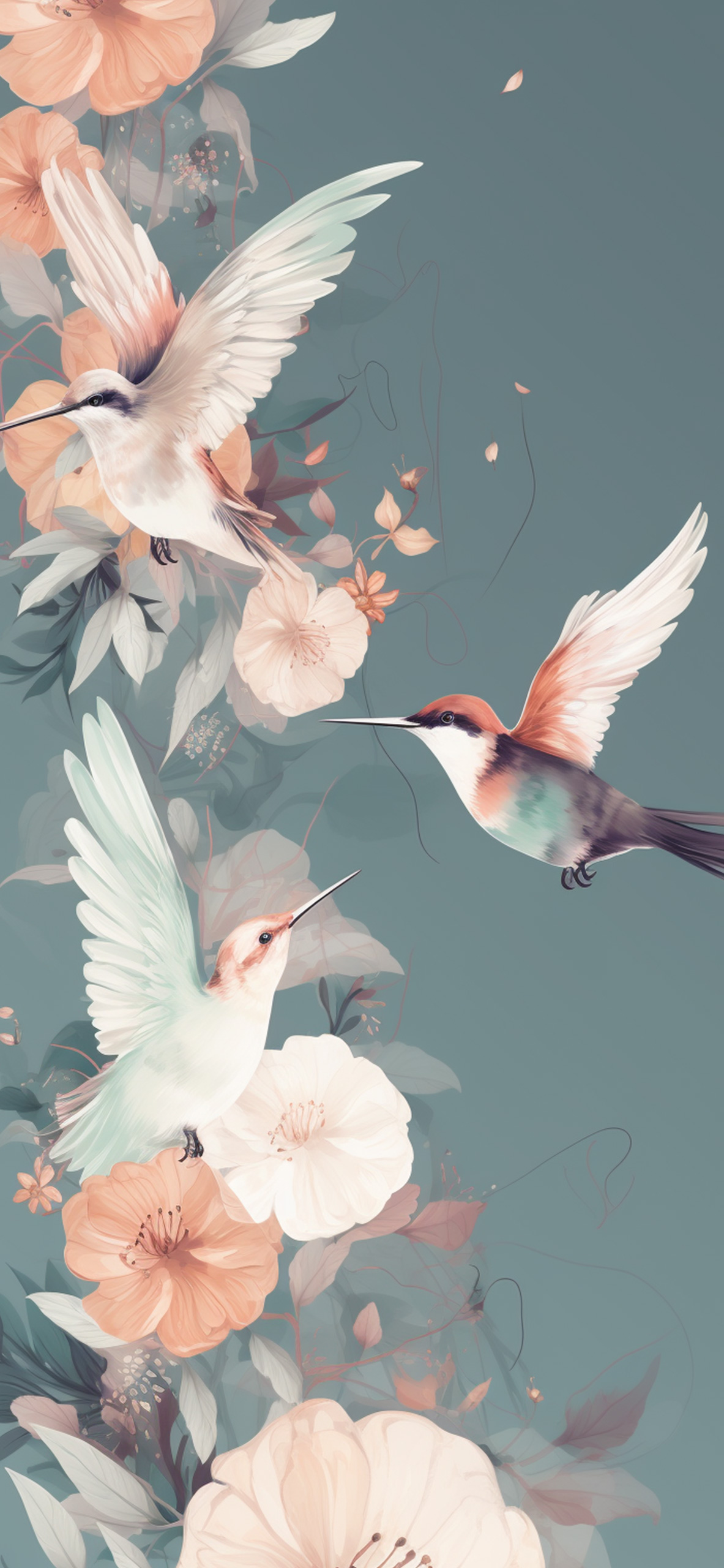 Hummingbirds & Flowers Wallpaper Hummingbirds Wallpaper for iP