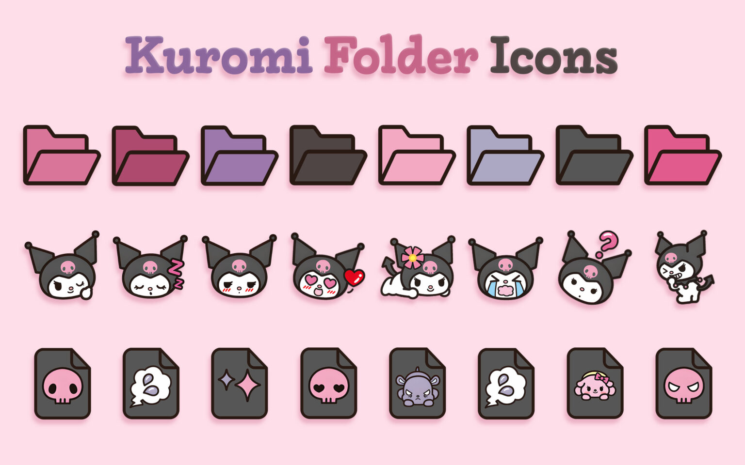 Kuromi Folder Icons Free Sanrio Windows Mac Folder Icons