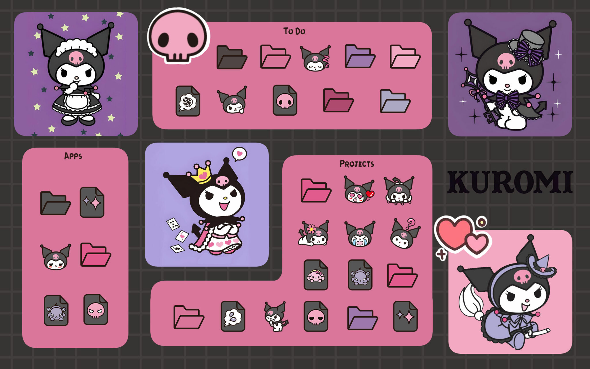 Kuromi Folder Icons - Free Sanrio Windows & Mac Folder Icons 🎀