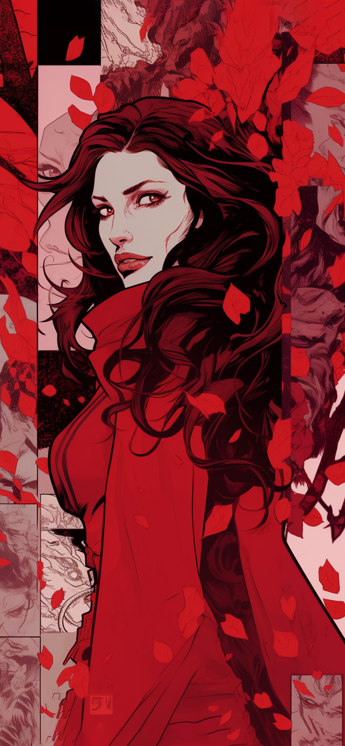 marvel scarlet witch red wallpaper