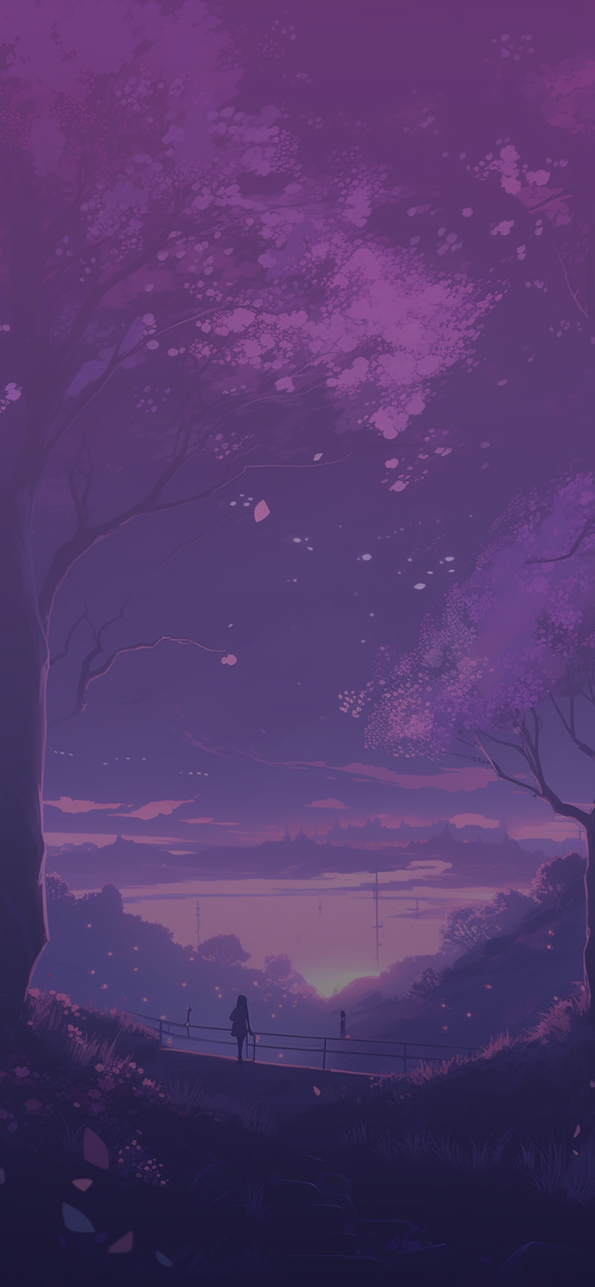 Night Purple Anime Wallpaper Night Purple Wallpaper for iPhone