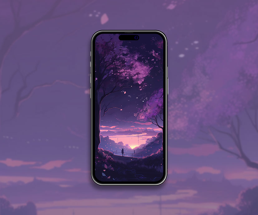 Night Purple Anime Wallpaper Night Purple Wallpaper for iPhone