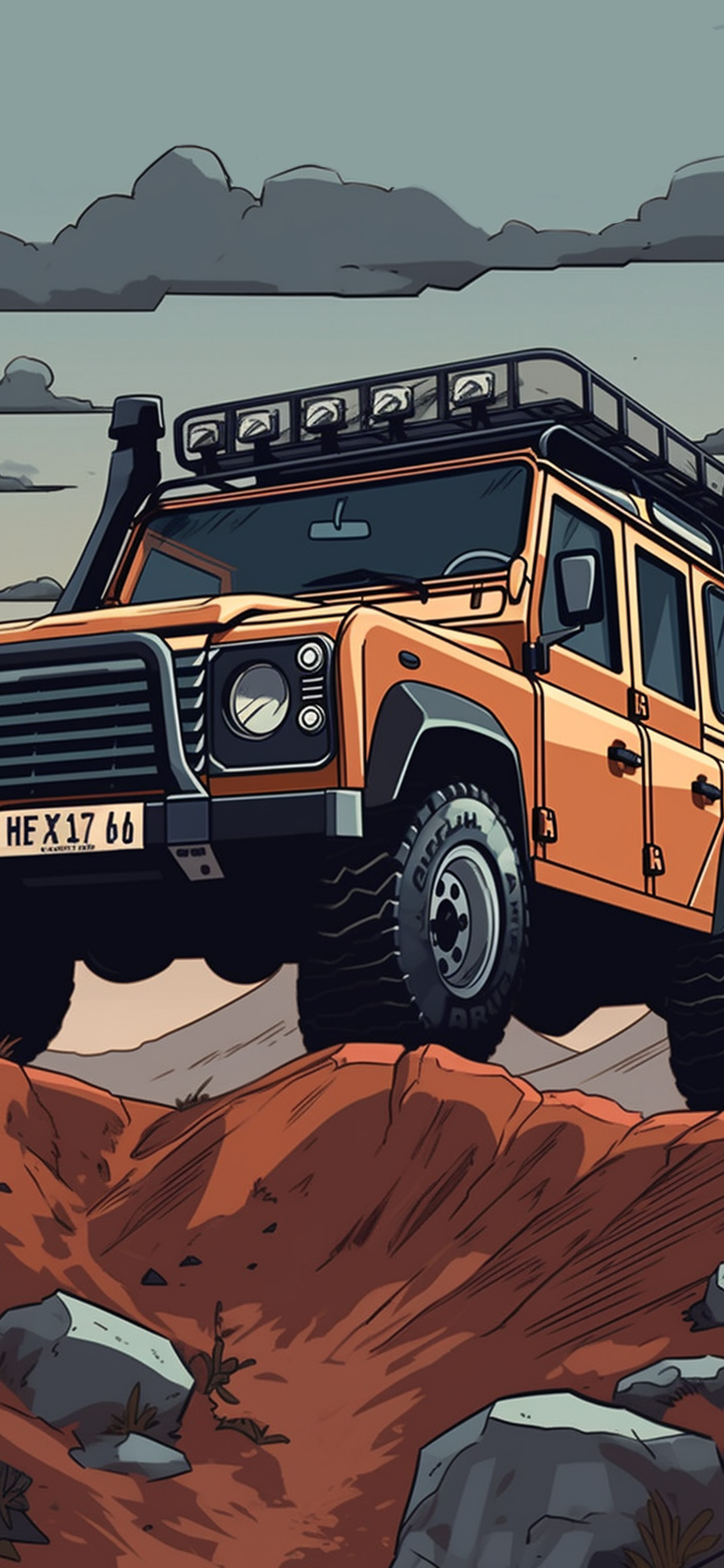 Orange Land Rover Defender Art Wallpaper Land Rover Defender W