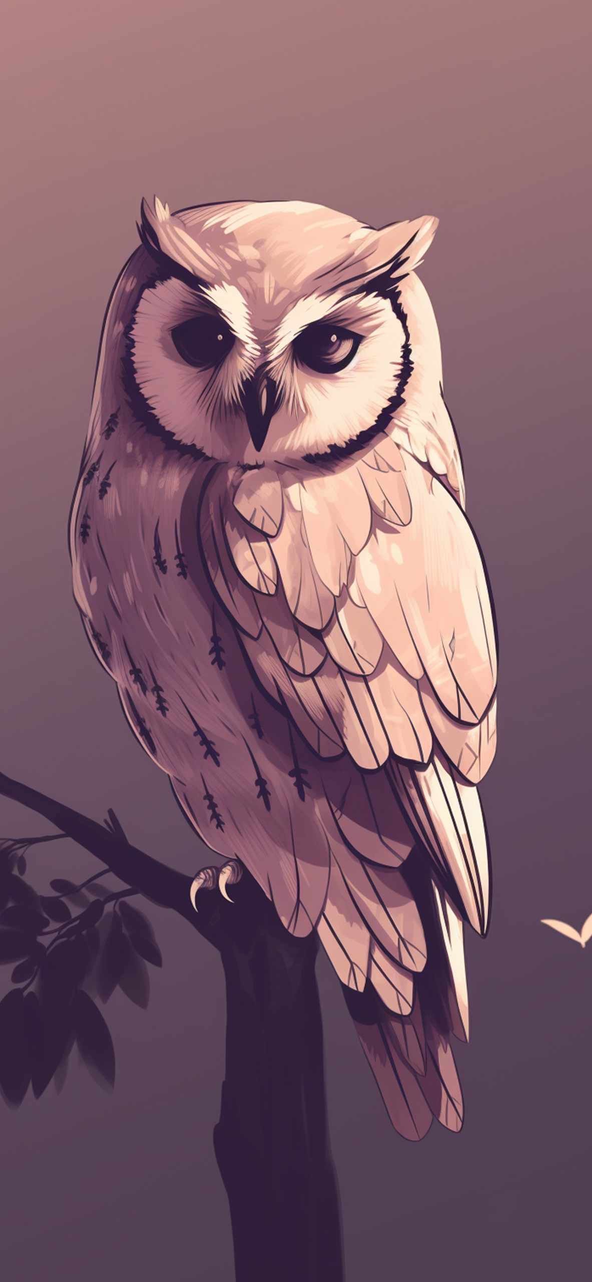 Owl Sitting on Branch Wallpaper Owl Wallpaper for iPhone