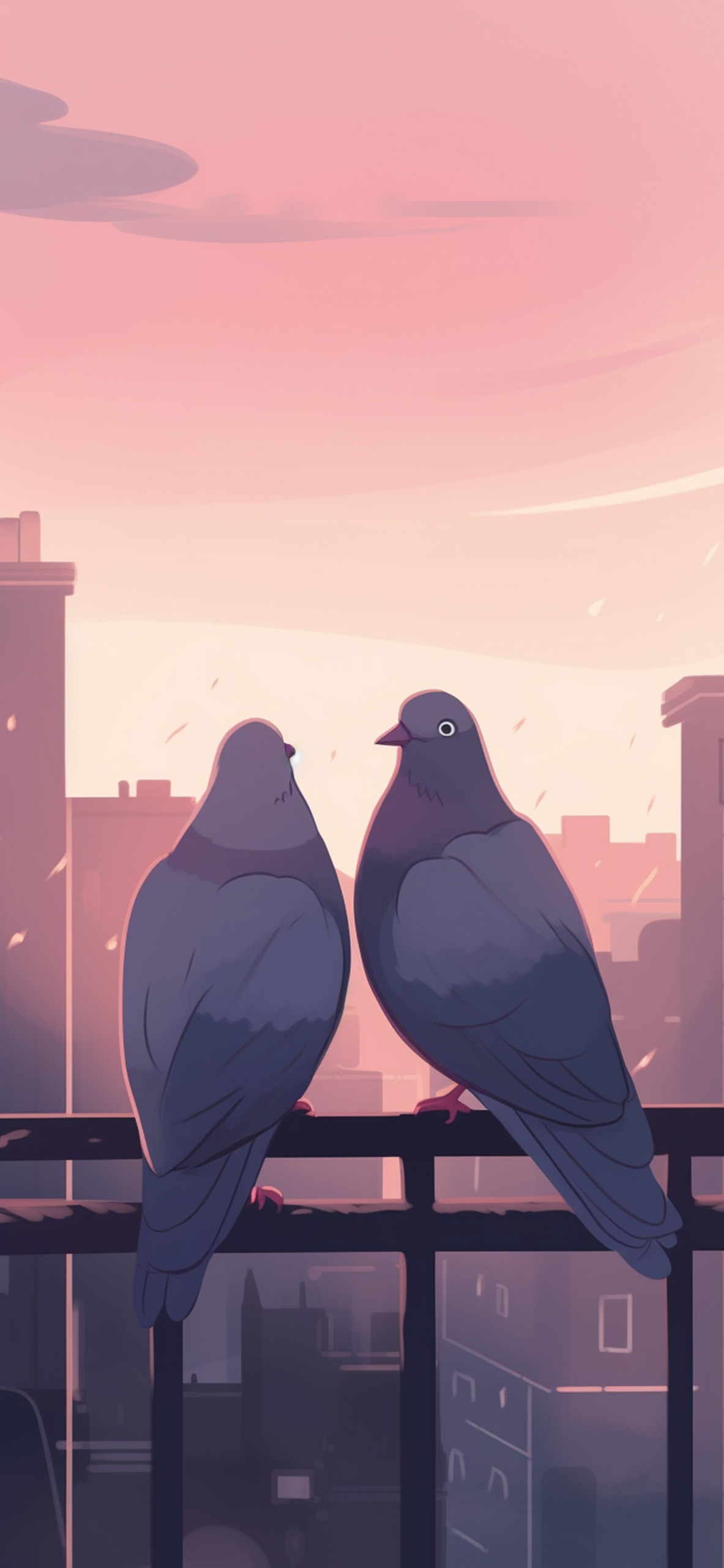 Pigeons & City Art Wallpaper Pigeons Wallpaper for iPhone