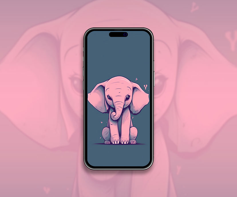 pink baby elephant blue wallpapers collection
