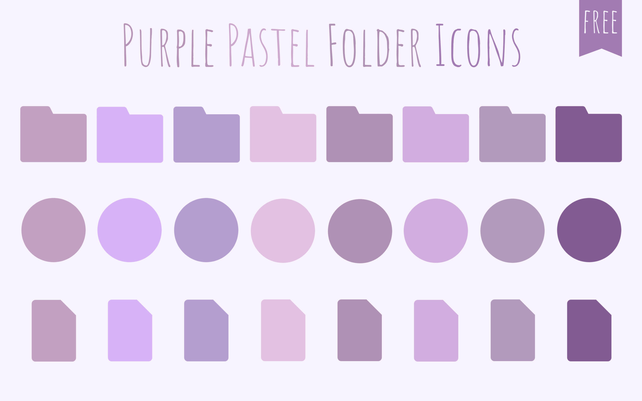 Purple Pastel Folder Icons Aesthetic Free Windows & Mac Folder