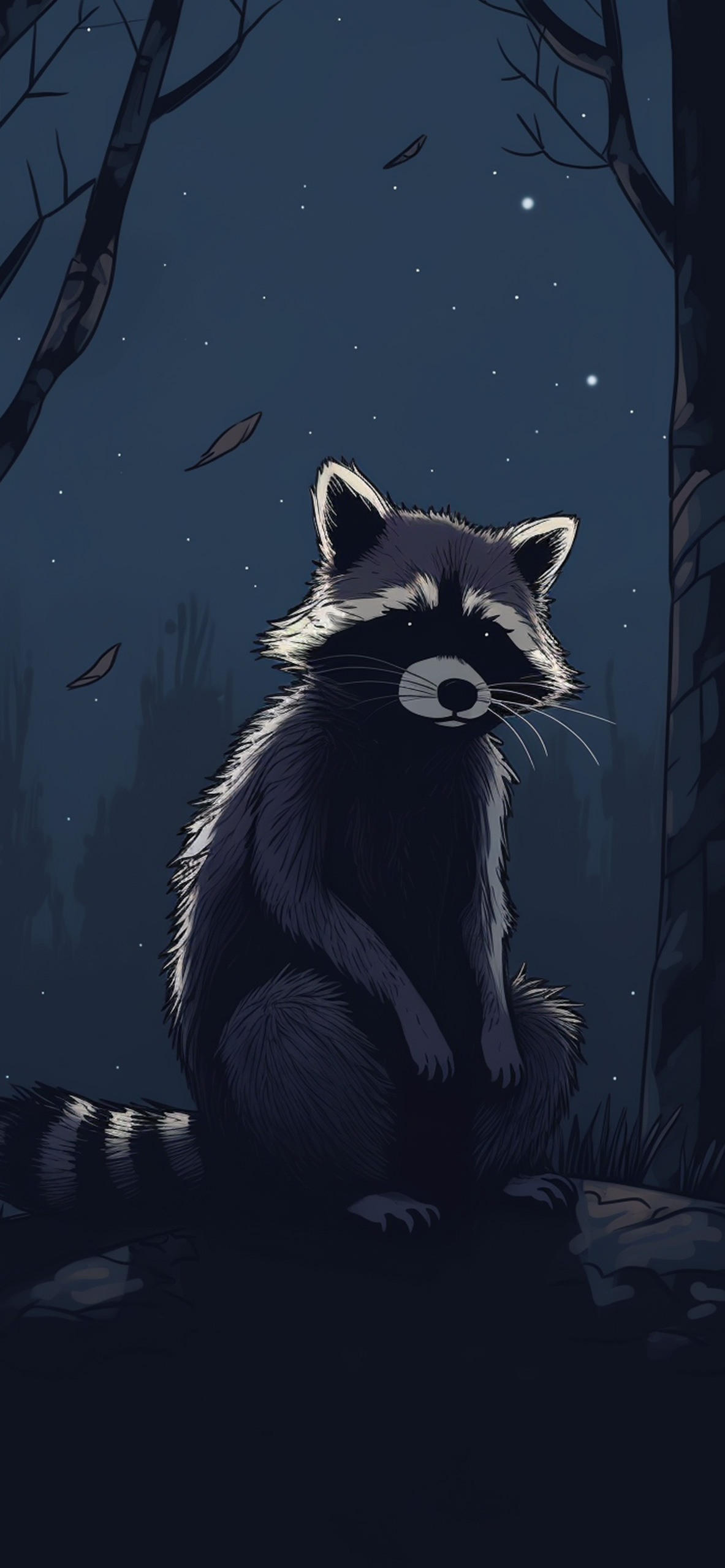 Raccoon & Night Art Wallpaper Raccoon Wallpaper for iPhone