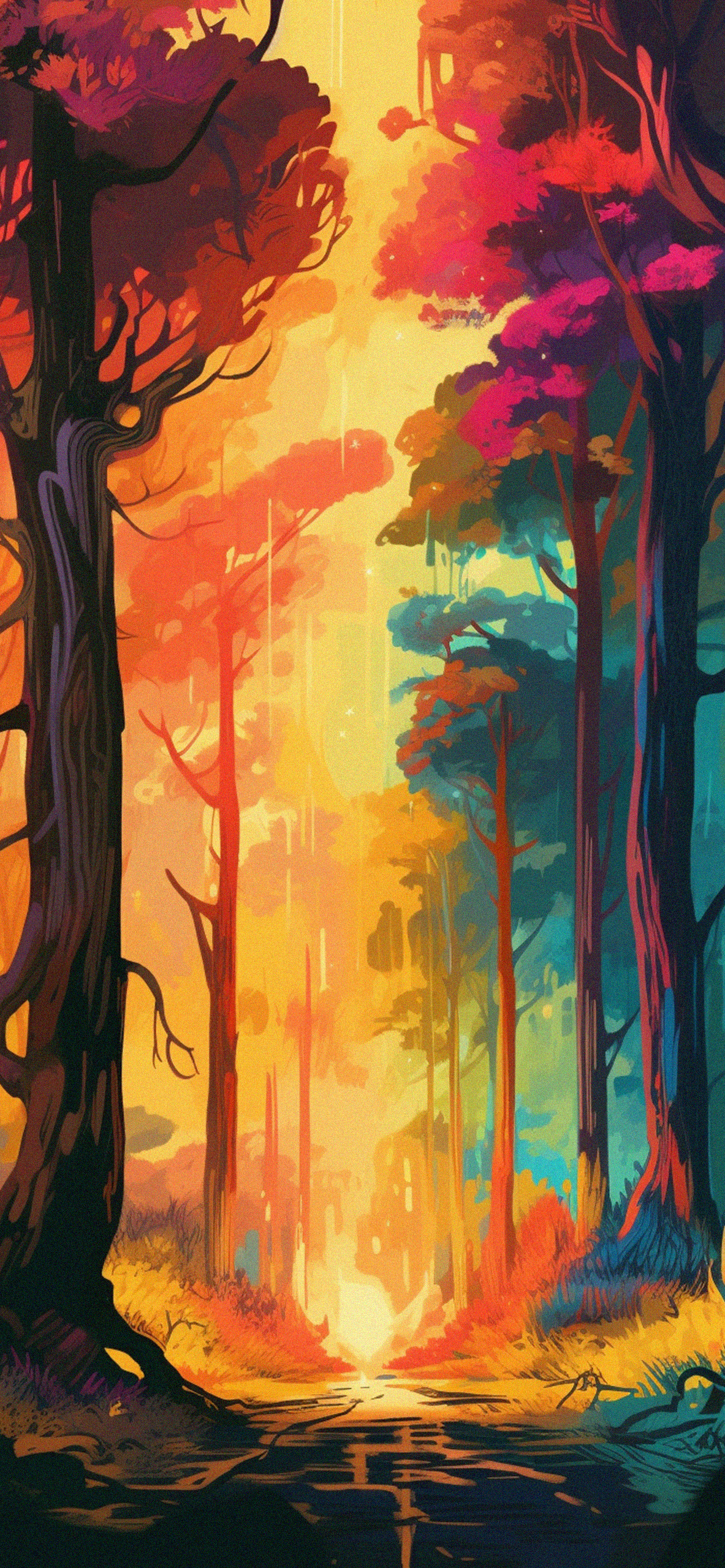 Rainbow Forest Art Wallpaper Rainbow Forest Wallpaper for iPho