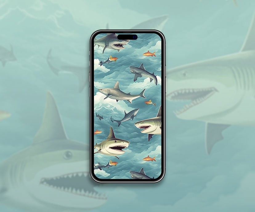 Sharks Pattern in the Sky Wallpaper Sharks Wallpaper for iPhon