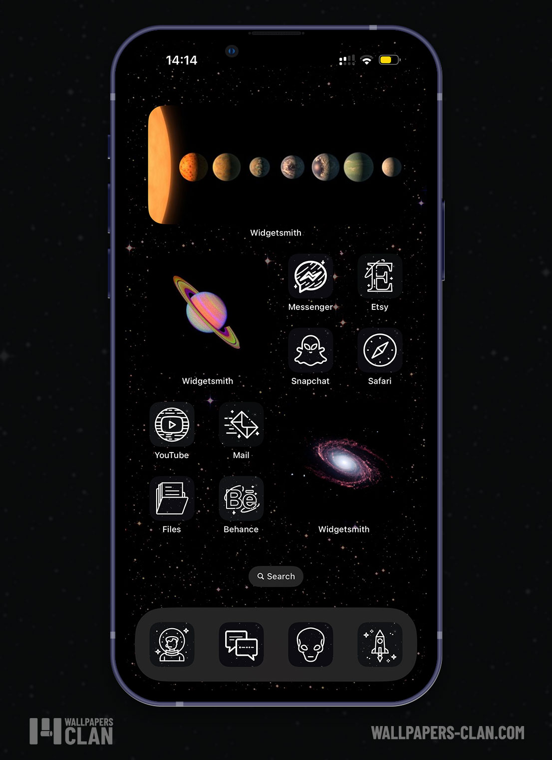 Space App Icons iOS & Android Black nad White App Icons for iP