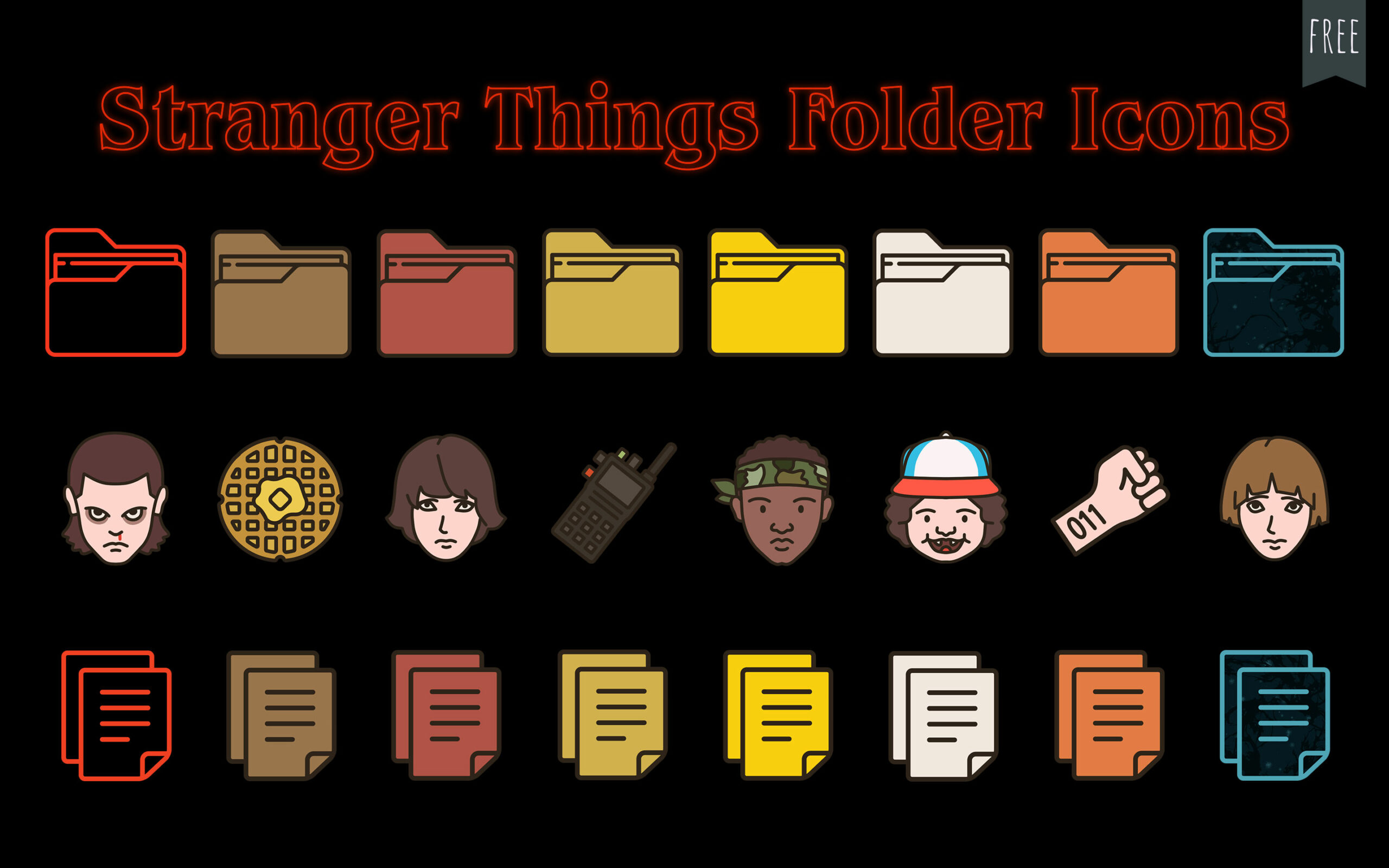 Stranger Things Folder Icons Aesthetic Free Windows & Mac Fold