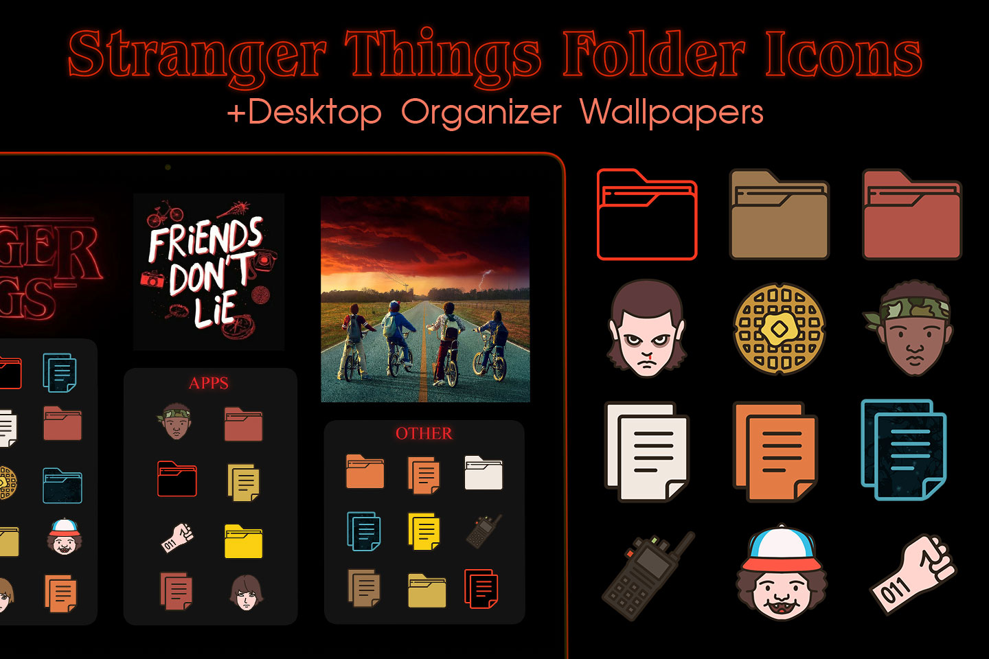 stranger things folder icons pack