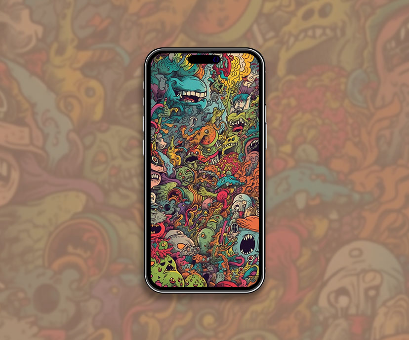 Trippy Monsters Wallpaper Monsters Trippy Wallpaper for iPhone