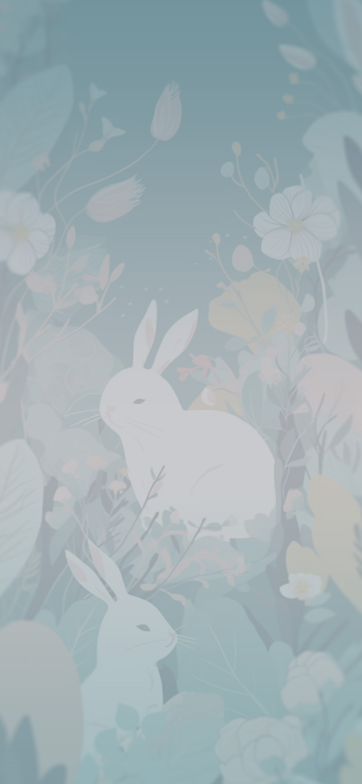 White Bunnies & Flowers Pastel Wallpapers White Bunnies Wallpa