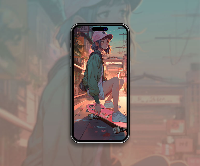 Anime Girl avec Skateboard Fond d’écran Anime Girl Fond d’écran pour