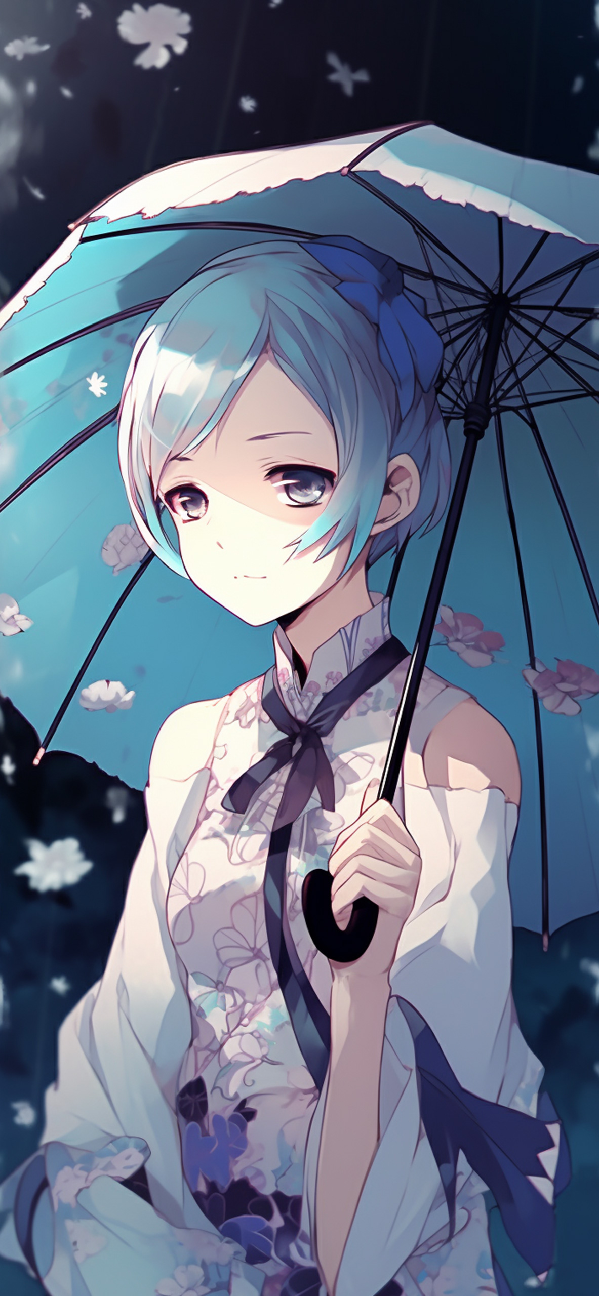 Drizzle Anime Girl With Umbrella Wallpaper 4K