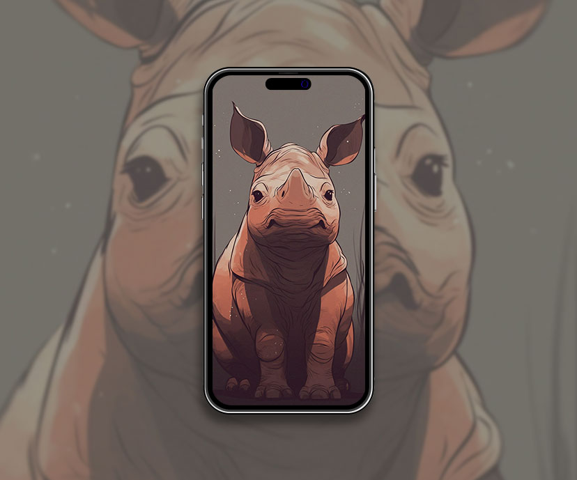 Baby Rhino Grey Wallpaper Rhino Wallpaper for iPhone