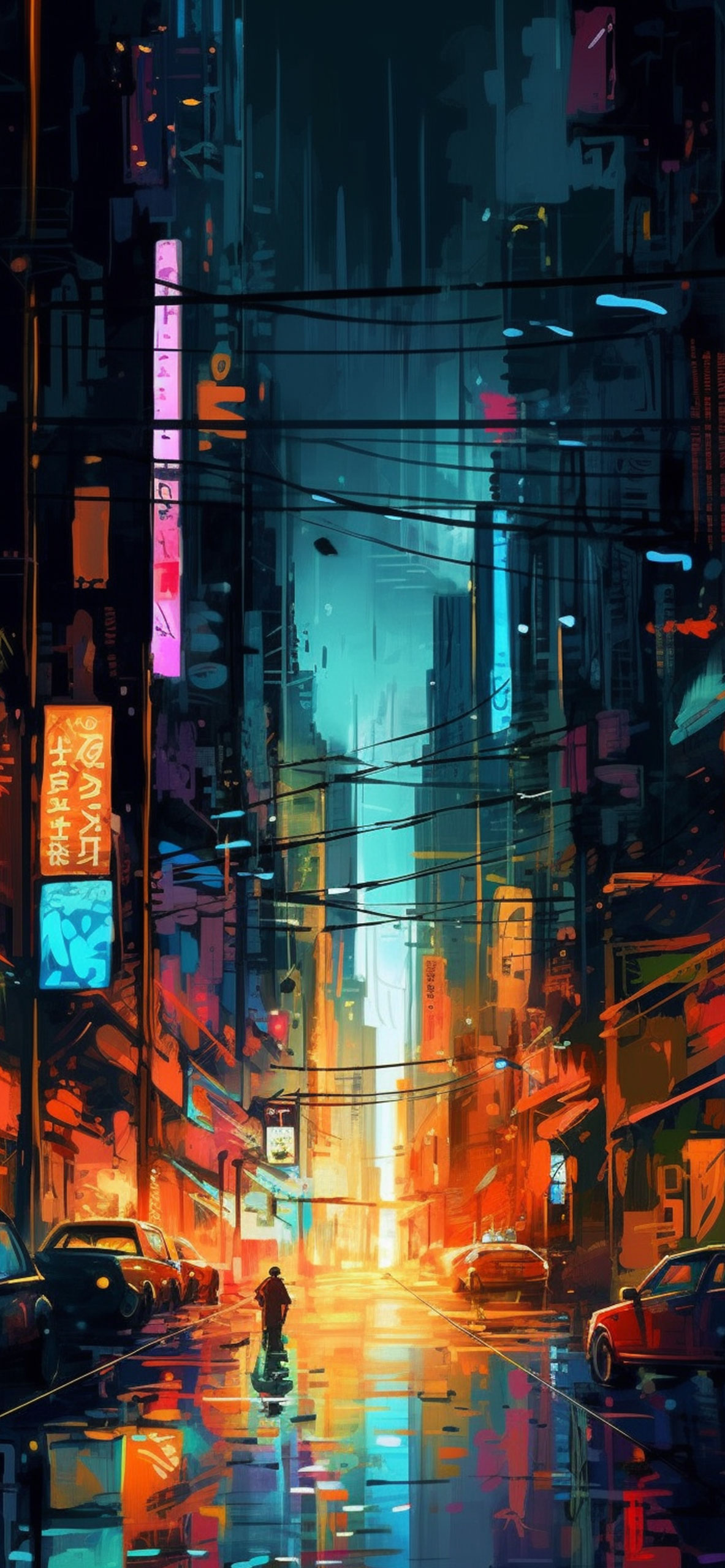 Colorful Abstract City Wallpapers - Cyberpunk City Wallpaper iPhone