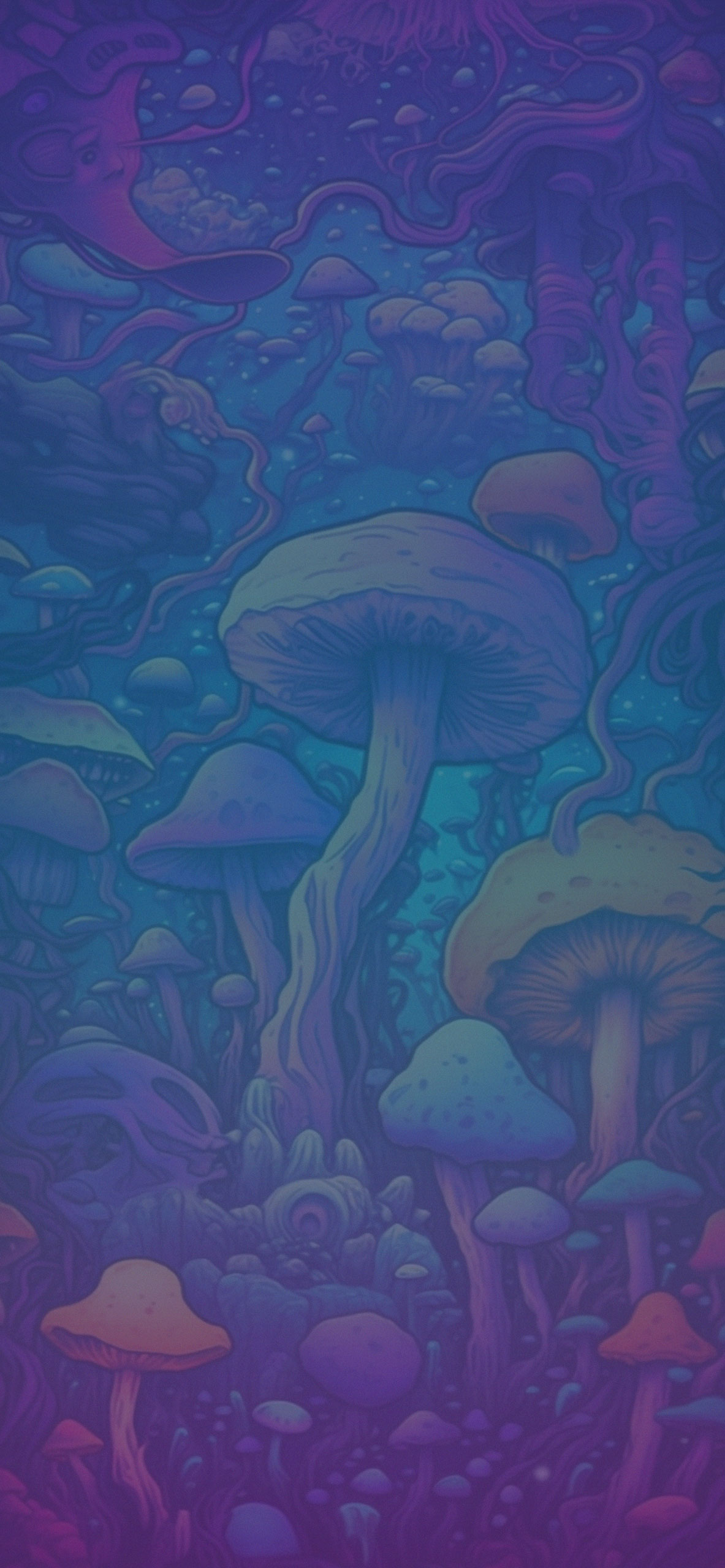 colorful mushrooms wallpaper